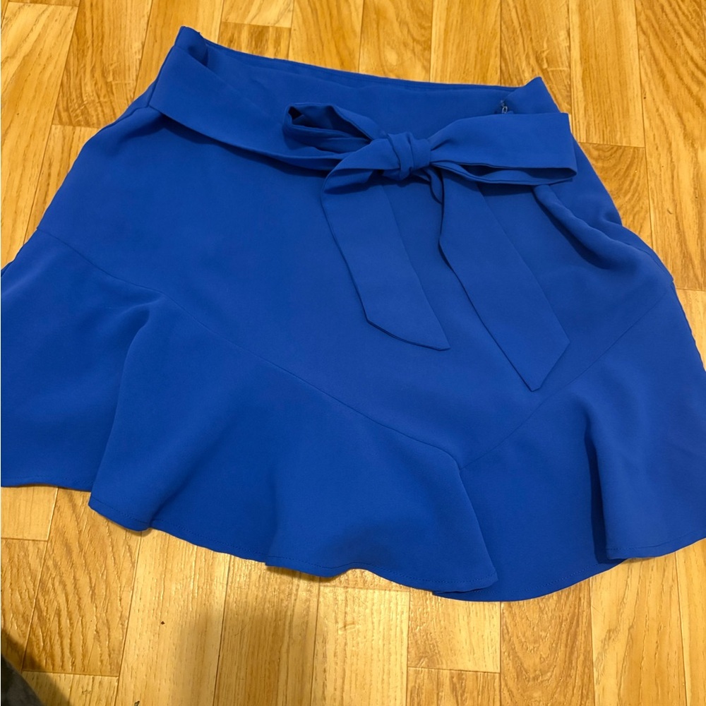 Bright Blue Tie-Waist Ruffle skort- Women